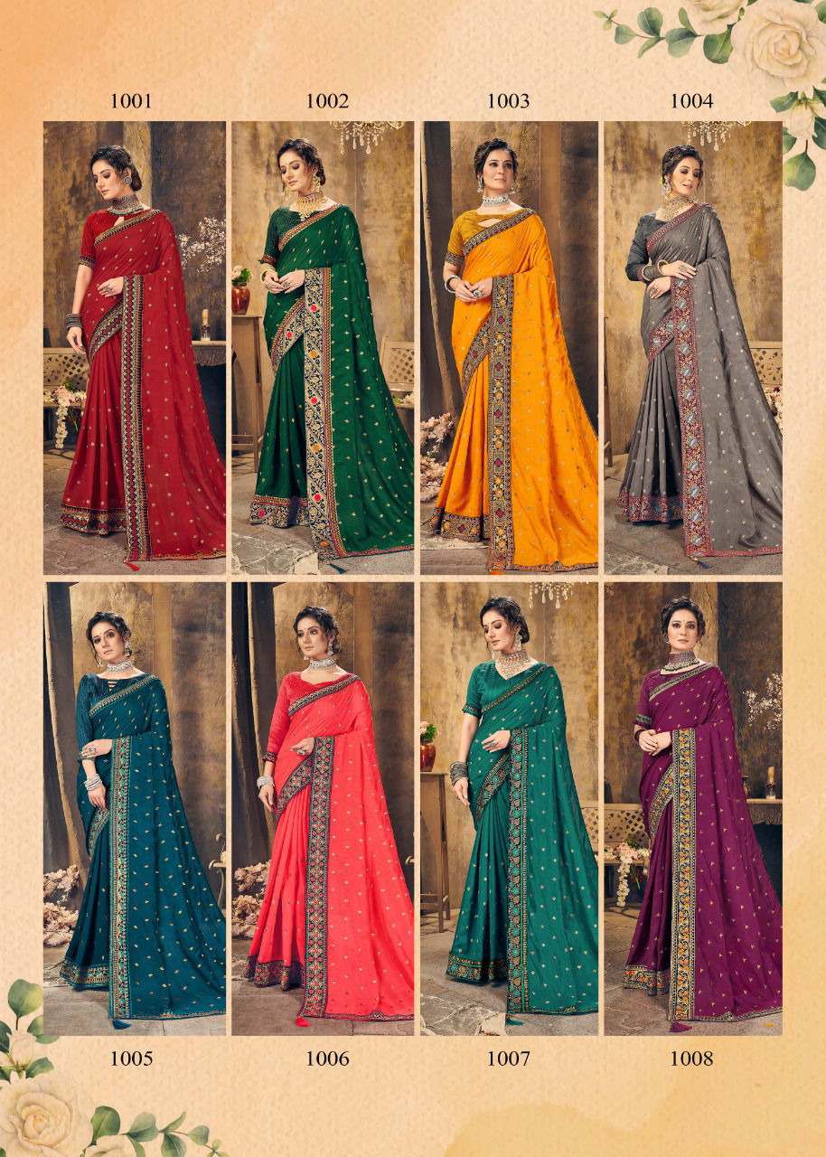 Ronisha Kavvya Festive Wear Silk Heavy Designer Embroidery Saree Collection
